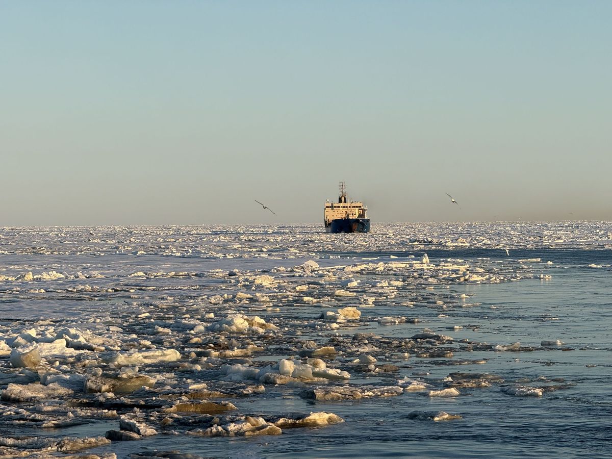 Vaygach nuclear icebreaker assisted ship convoy heading east for the first time this year 