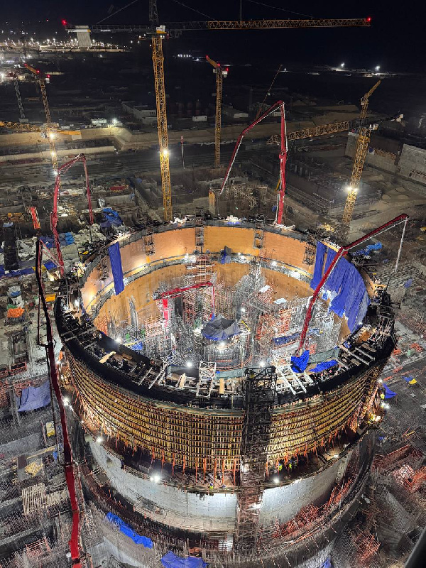 Concreting of the fourth tier has been completed at the reactor building inner containment of the El-Dabaa NPP Unit 1 in Egypt