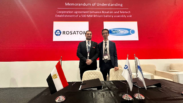Rosatom and Teletech Sign Agreement to Localize Energy Storage System Assembly in Egypt