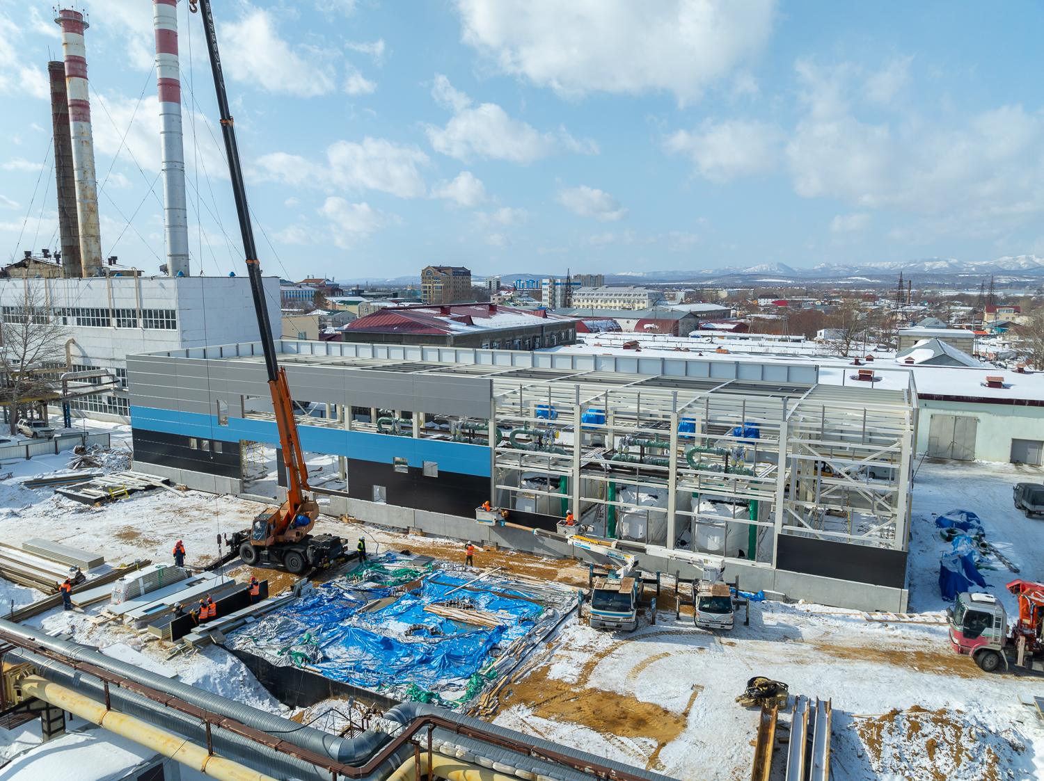 В Южно-Сахалинске установили в проектное положение котельное оборудование на новом теплоисточнике 