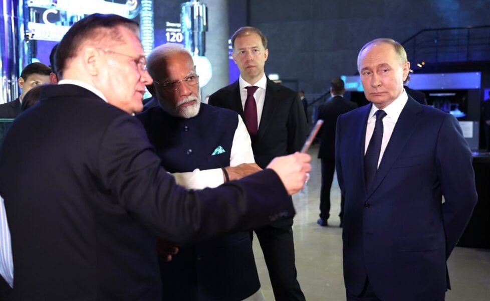 President of Russia Vladimir Putin and Prime Minister of India Narendra Modi visited Atom Exhibition Pavilion