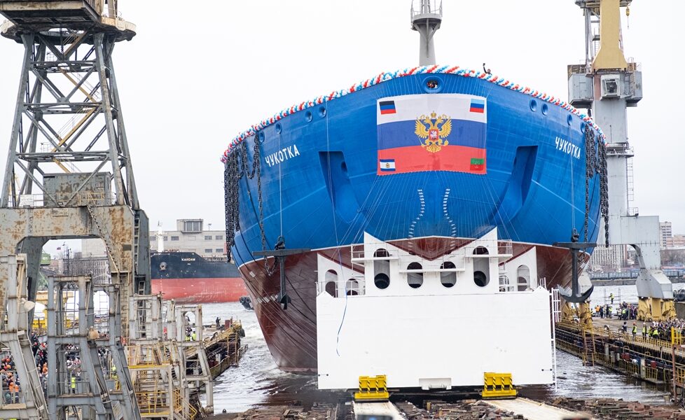 Alexey Likhachev, Rosatom Director General, attended the launching ceremony of Chukotka nuclear icebreaker