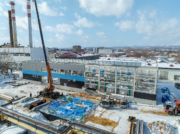 В Южно-Сахалинске установили в проектное положение котельное оборудование на новом теплоисточнике 